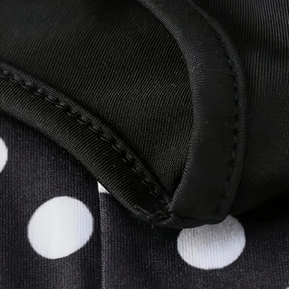 🐾Elegant Plus Size Black and White Polka Dot Dress - Picture 5 of 7